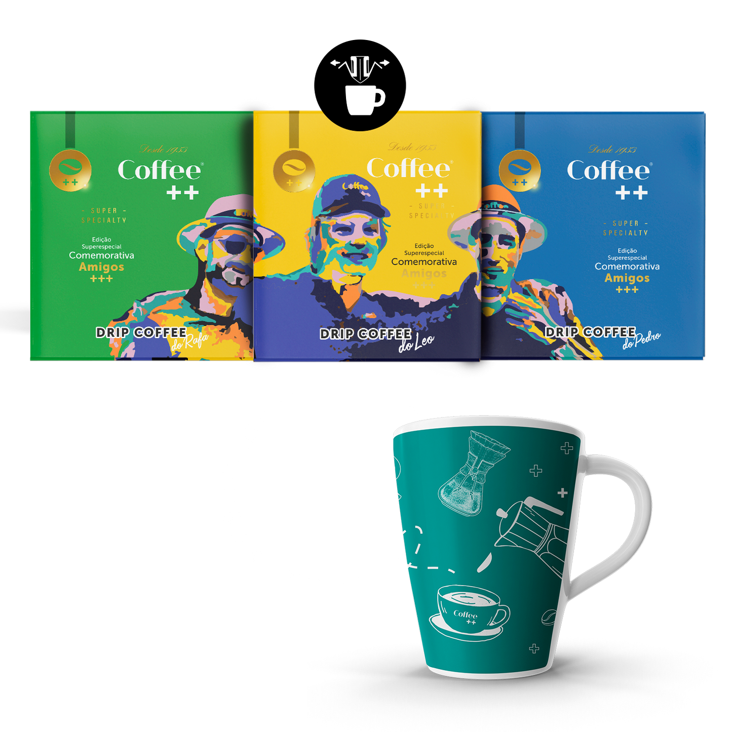 Kit Drip Coffee - Amigos com Caneca Cerrado - 30 Sachês + 1 Caneca