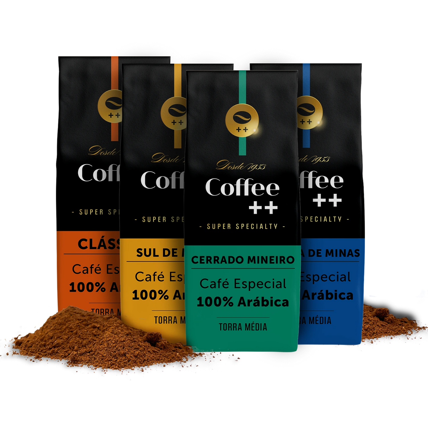 Kit  4 Cafés Moído - Fazendas e Clássico - KITMOIFAM - COFFEE MAIS