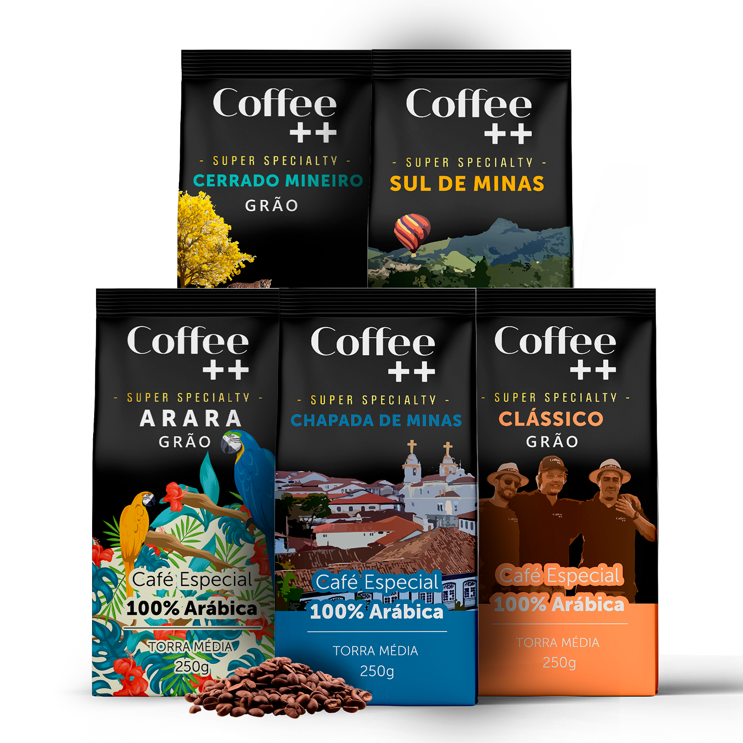NATURE RICARICA トレカ 15種 コンプセット Kit 5 Pacotes Café Especial Em Grãos Coffee Mais - 5 x 250g