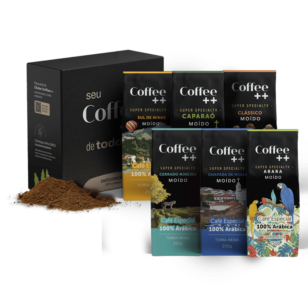 Kit Caparaó Arara Família e Clássico - Moído 6 Pacotes - Coffee Mais