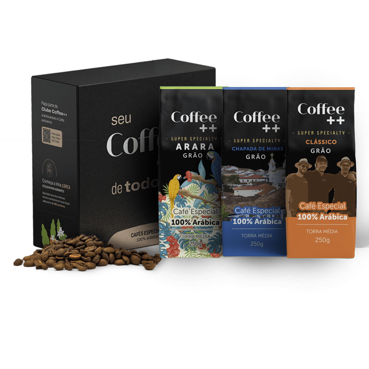 Kit Clássico Arara e Chapada de Minas | Grãos - 3 Pacotes - Coffee Mais