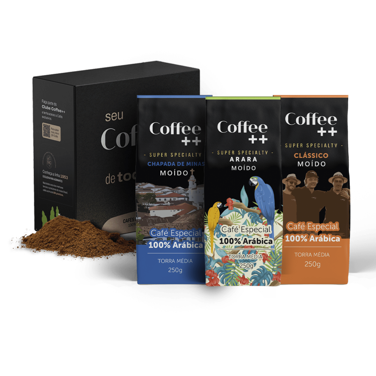 Kit Clássico Arara e Chapda de Minas | Moído - 3 Pacotes - Coffee Mais
