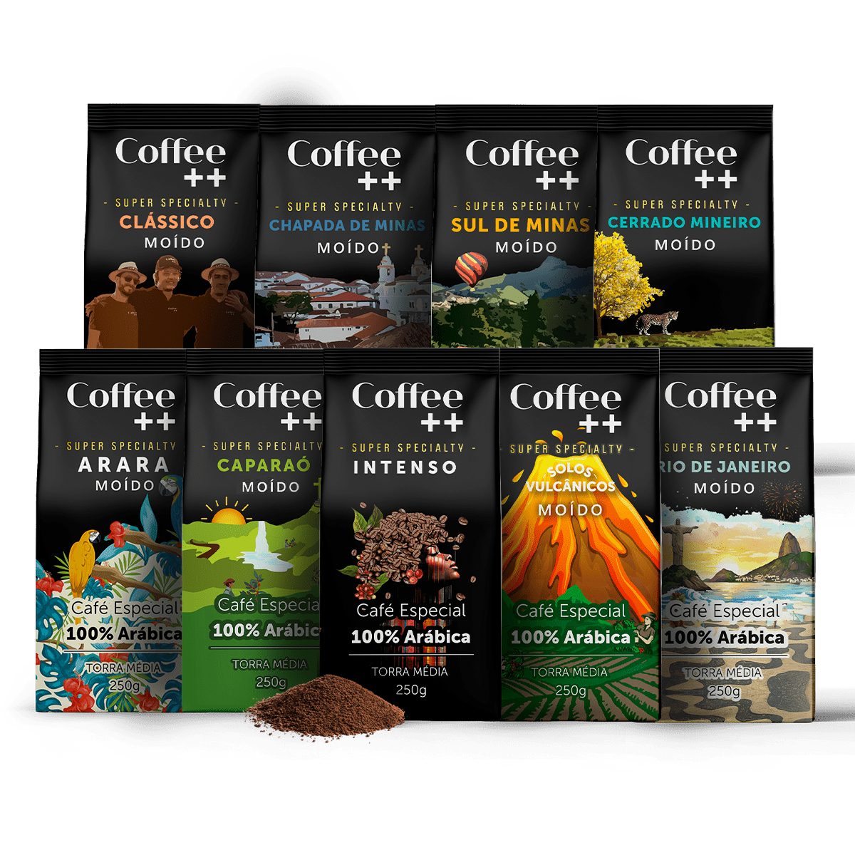 Kit Experiência Completa com Rio de Janeiro | Moído - 9 Pacotes - Coffee Mais