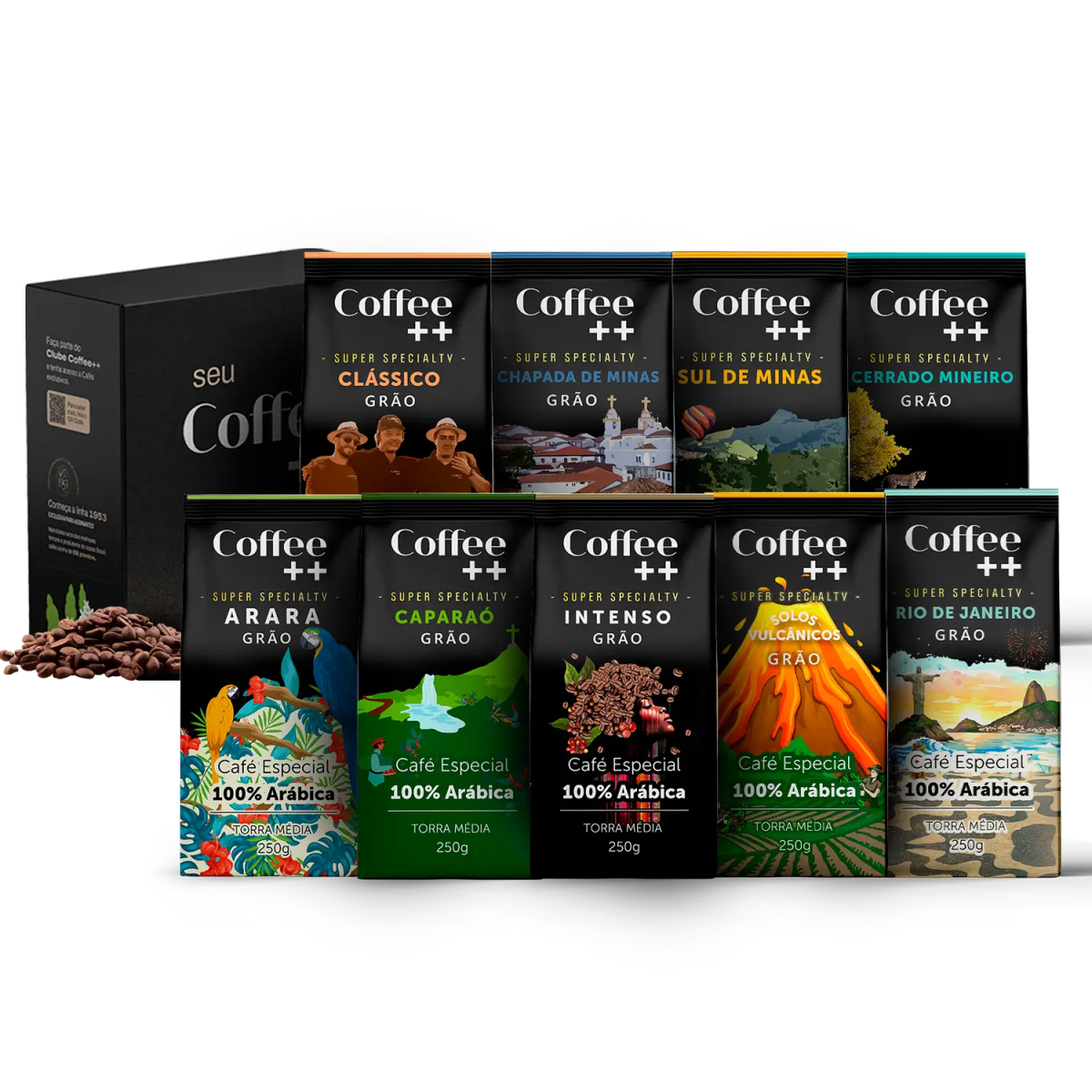 Kit Experiência Completa com Rio de Janeiro | Moído - 9 Pacotes - Coffee Mais