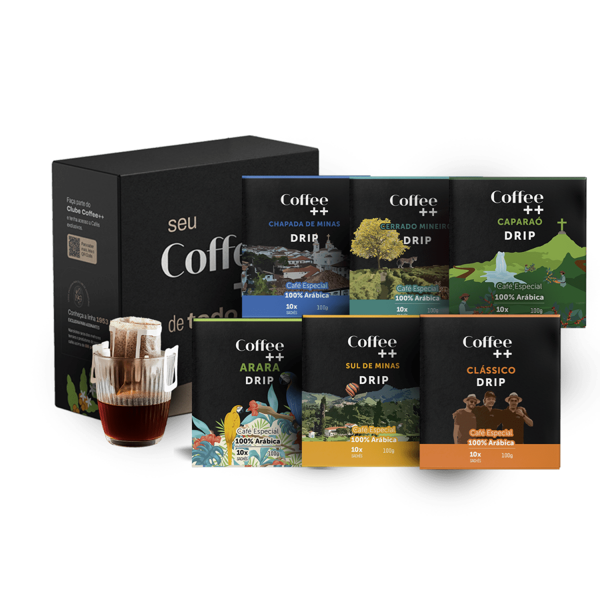 Kit Fazendas Arara Clássico e Caparaó | Drip Coffee - 60 Sachês - Coffee Mais