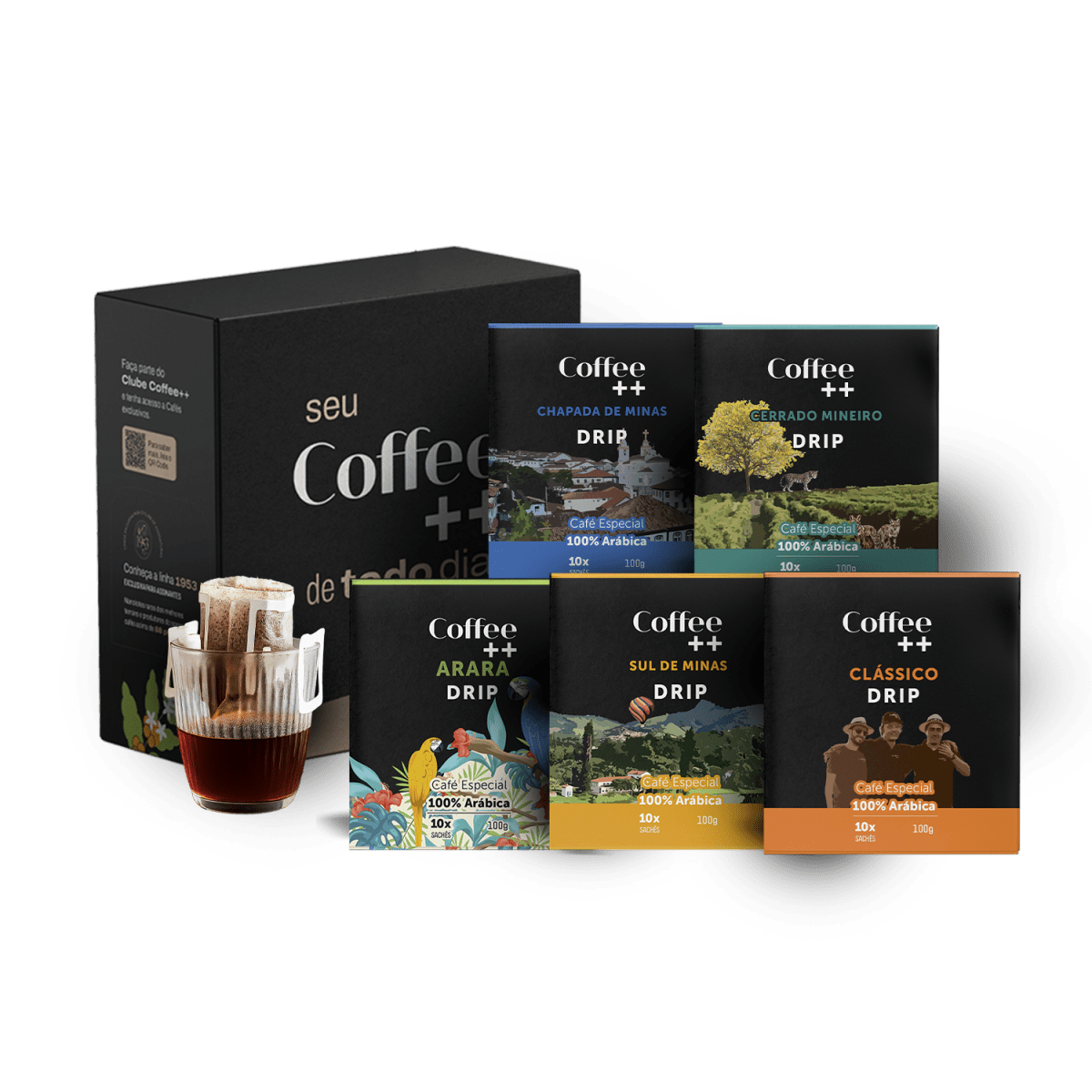 Kit Fazendas, Clássico e Arara | Drip Coffee - 50 Sachês - Coffee Mais
