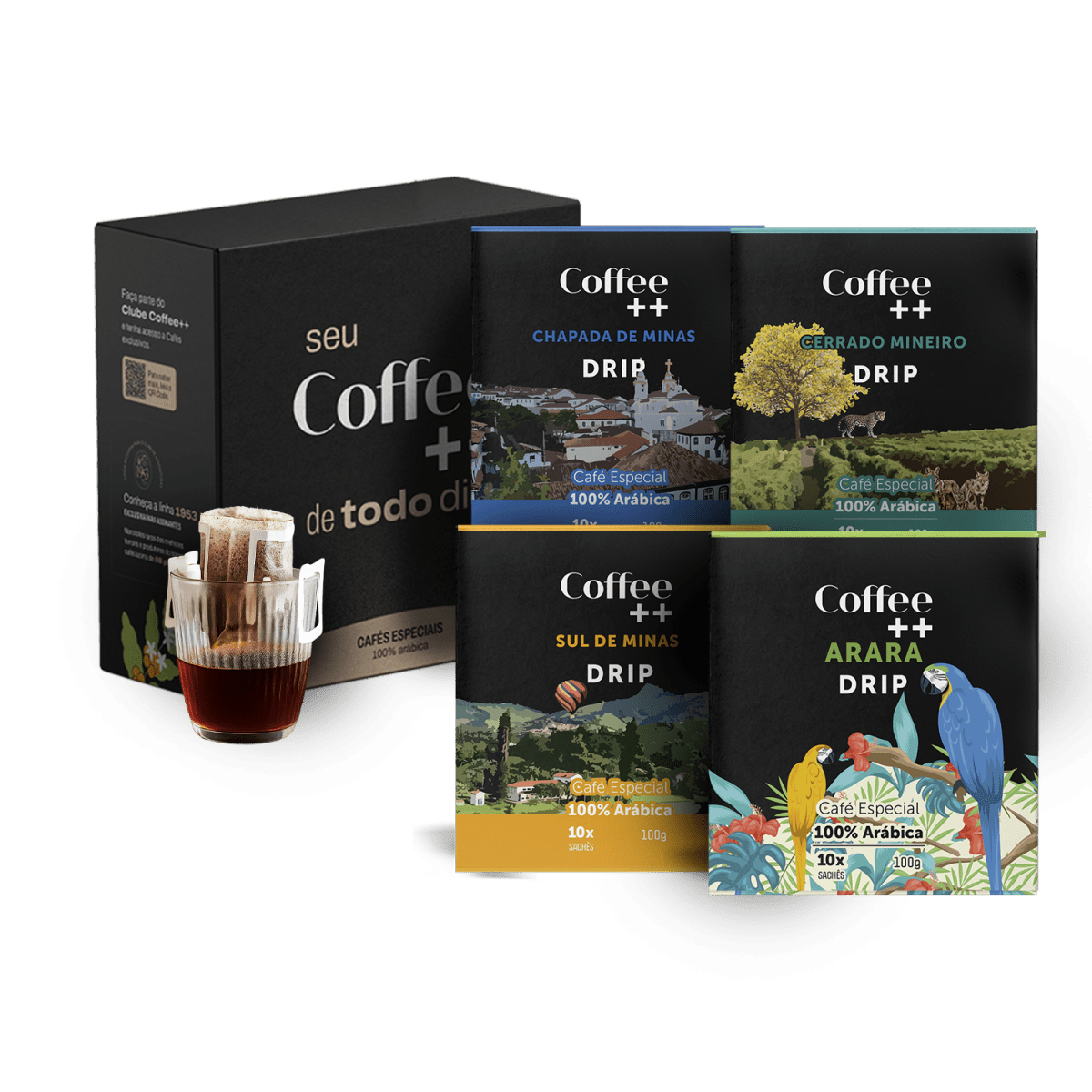 Kit Fazendas e Arara | Drip Coffee - 40 Sachês - Coffee Mais