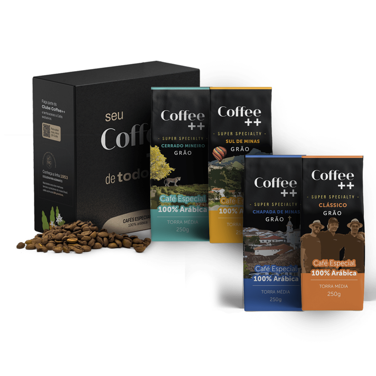 Kit Fazendas e Clássico | Grãos - 4 Pacotes - Coffee Mais
