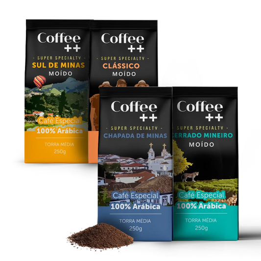 Kit Fazendas e Clássico | Moído - 4 Pacotes - Coffee Mais