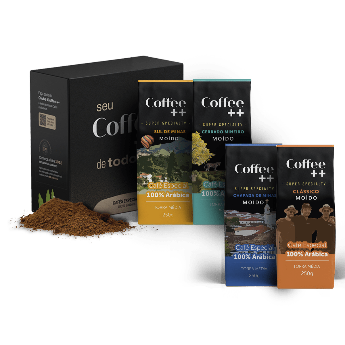 Kit Fazendas e Clássico | Moído - 4 Pacotes - Coffee Mais