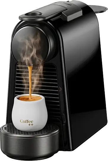 Máquina de cápsulas extraindo espresso