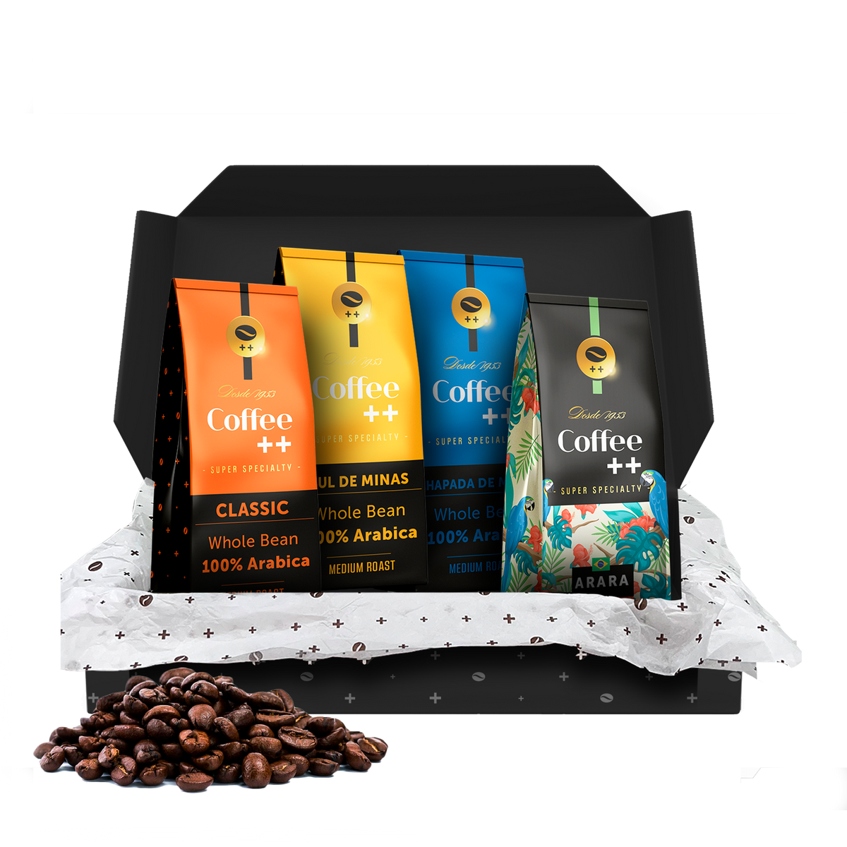 Kit 4 Pacotes Café Especial Em Grãos Coffee Mais Variedades -4 x 250g
