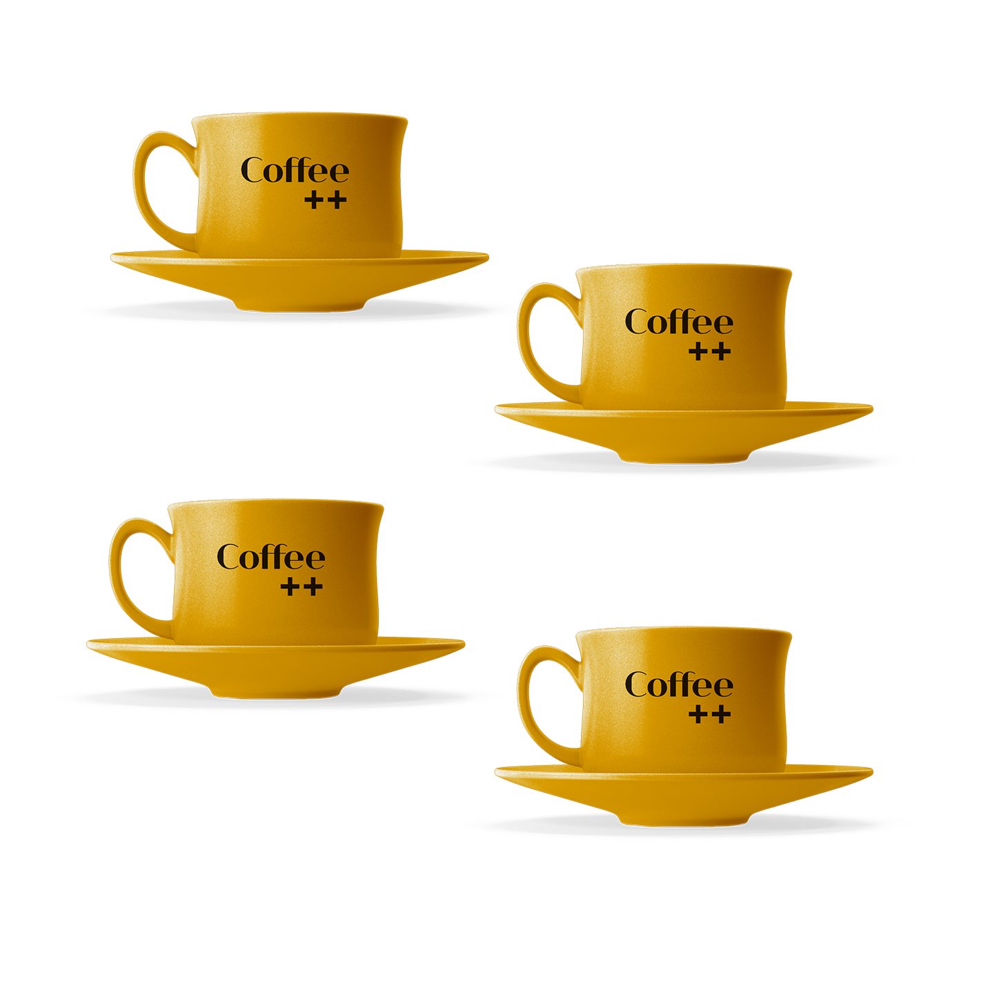 Conjunto 4 Xícaras Coffee Mais - Amarela