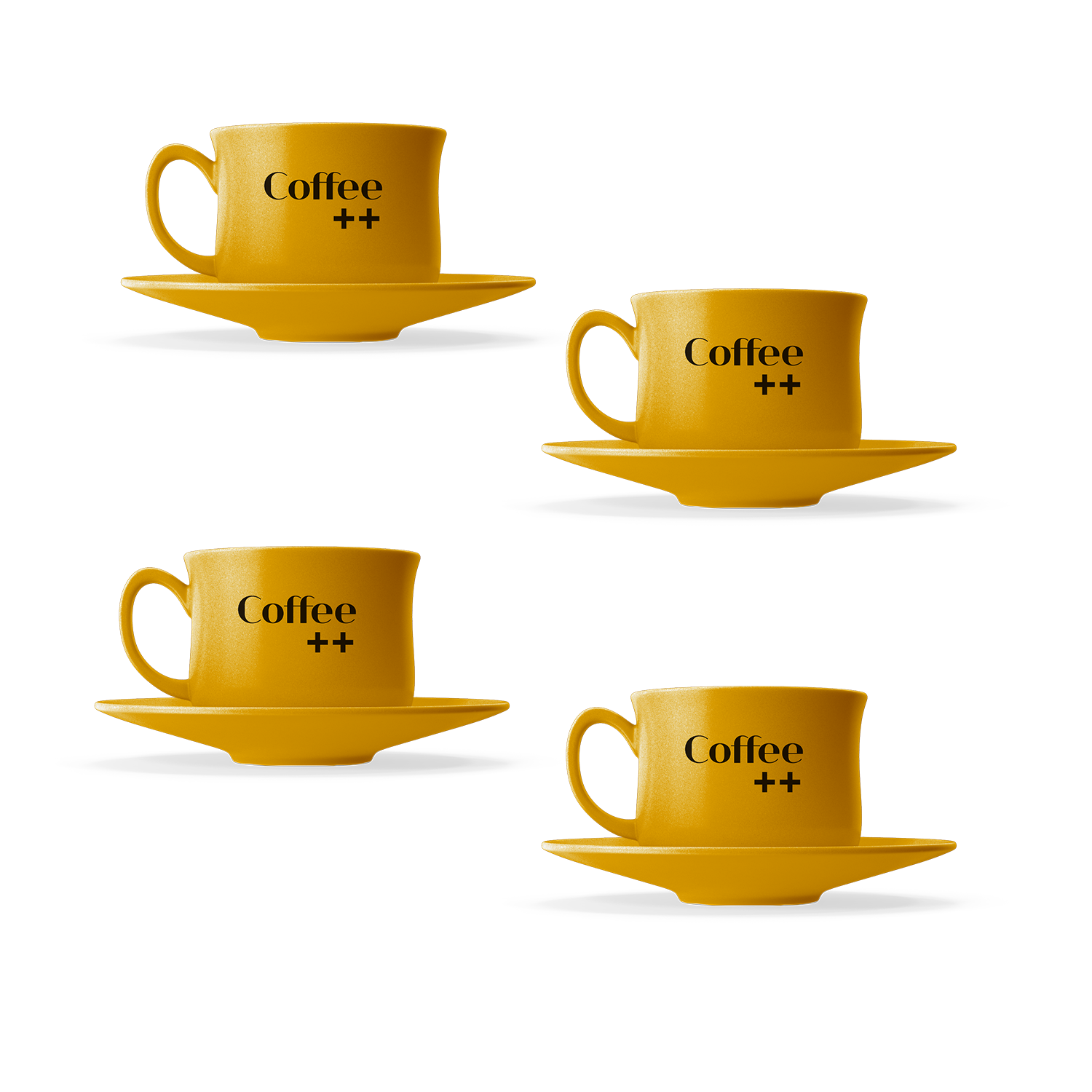 Conjunto 4 Xícaras Coffee Mais - Amarela