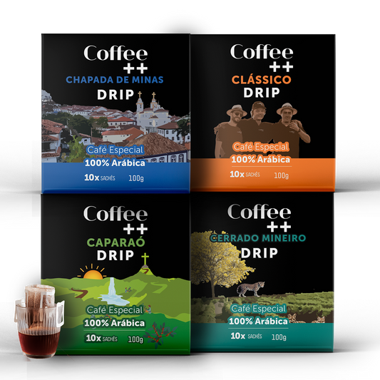 Kit Clássico, Cerrado Mineiro, Chapada de Minas e Caparaó | Drip Coffee - 40 Sachês
