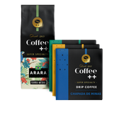 Kit | 1 Café Arara Grãos + 3 Drip Coffees Fazendas
