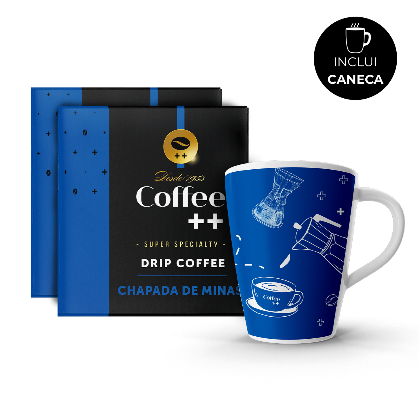 Kit | 2 Drip Coffee Chapada de Minas + 1 Caneca Azul