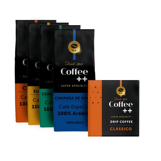 Kit | 4 Cafés Moído - Fazendas e Clássico + 1 Drip Coffee Clássico