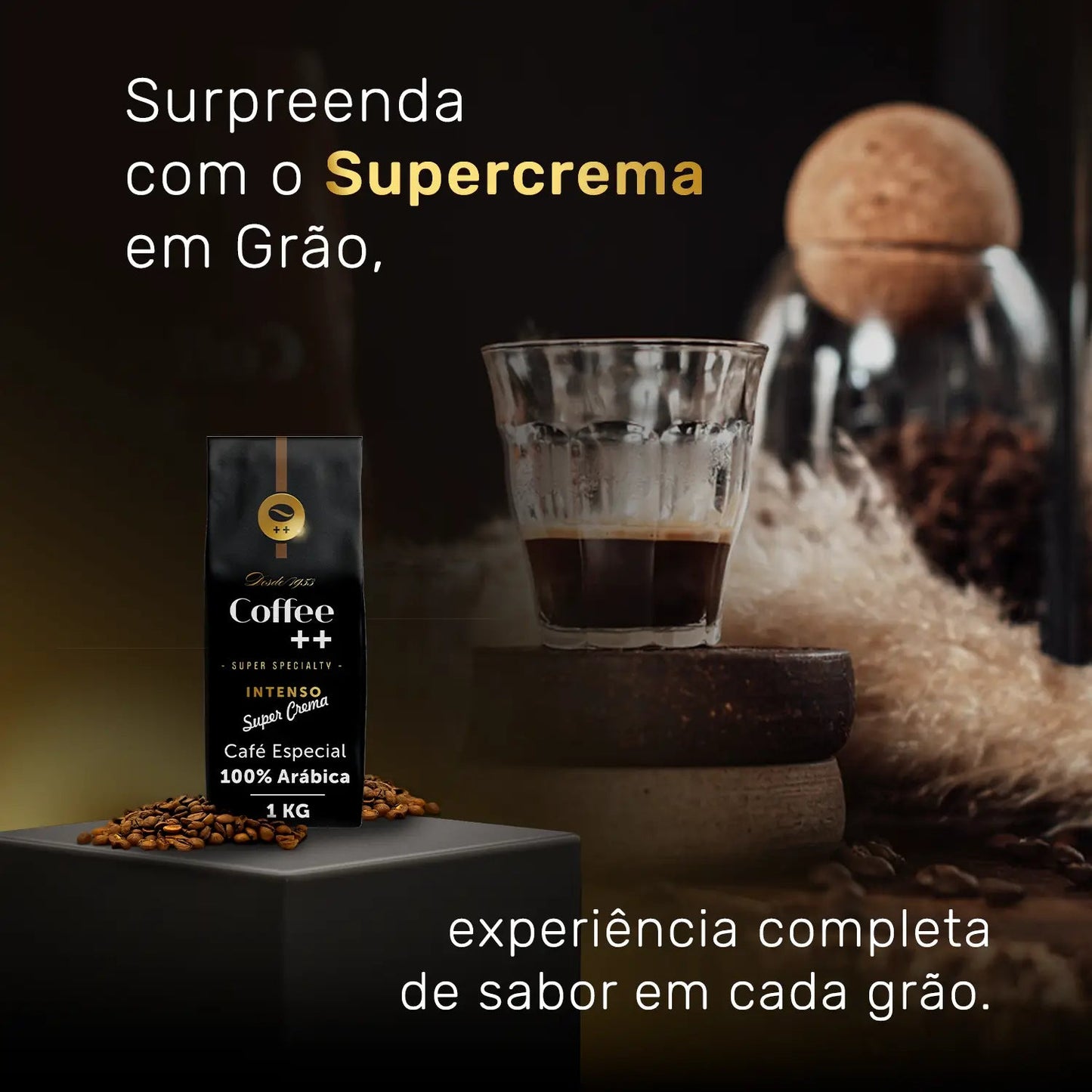 Café Super Crema Espresso | Grãos - 1Kg - Coffee Mais