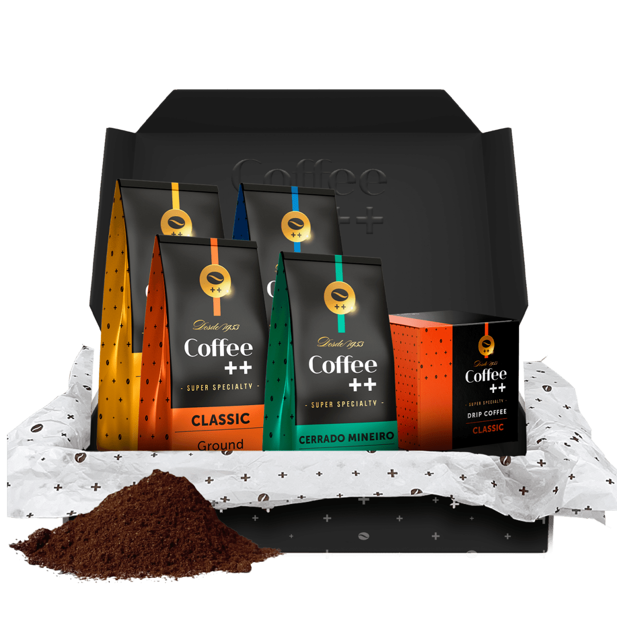 Kit | 4 Cafés Moído - Fazendas e Clássico + 1 Drip Coffee Clássico - Coffee Mais