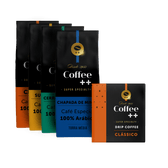 Kit | 4 Cafés Moído - Fazendas e Clássico + 1 Drip Coffee Clássico - Coffee Mais