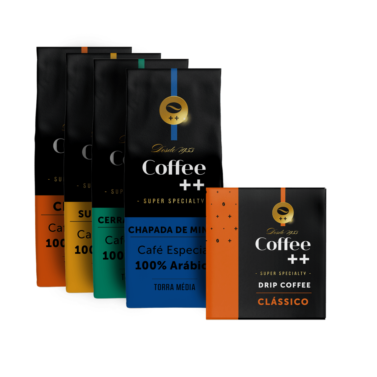 Kit | 4 Cafés Moído - Fazendas e Clássico + 1 Drip Coffee Clássico - Coffee Mais