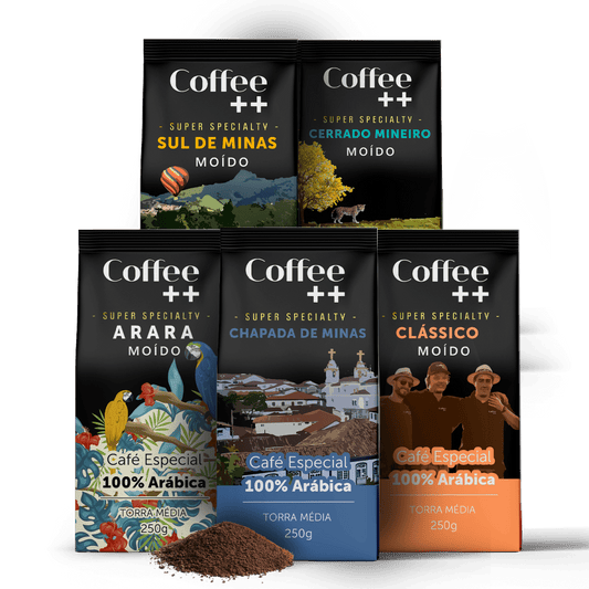 Kit Adoro Moído - Clássico + Fazendas + Arara - Coffee Mais