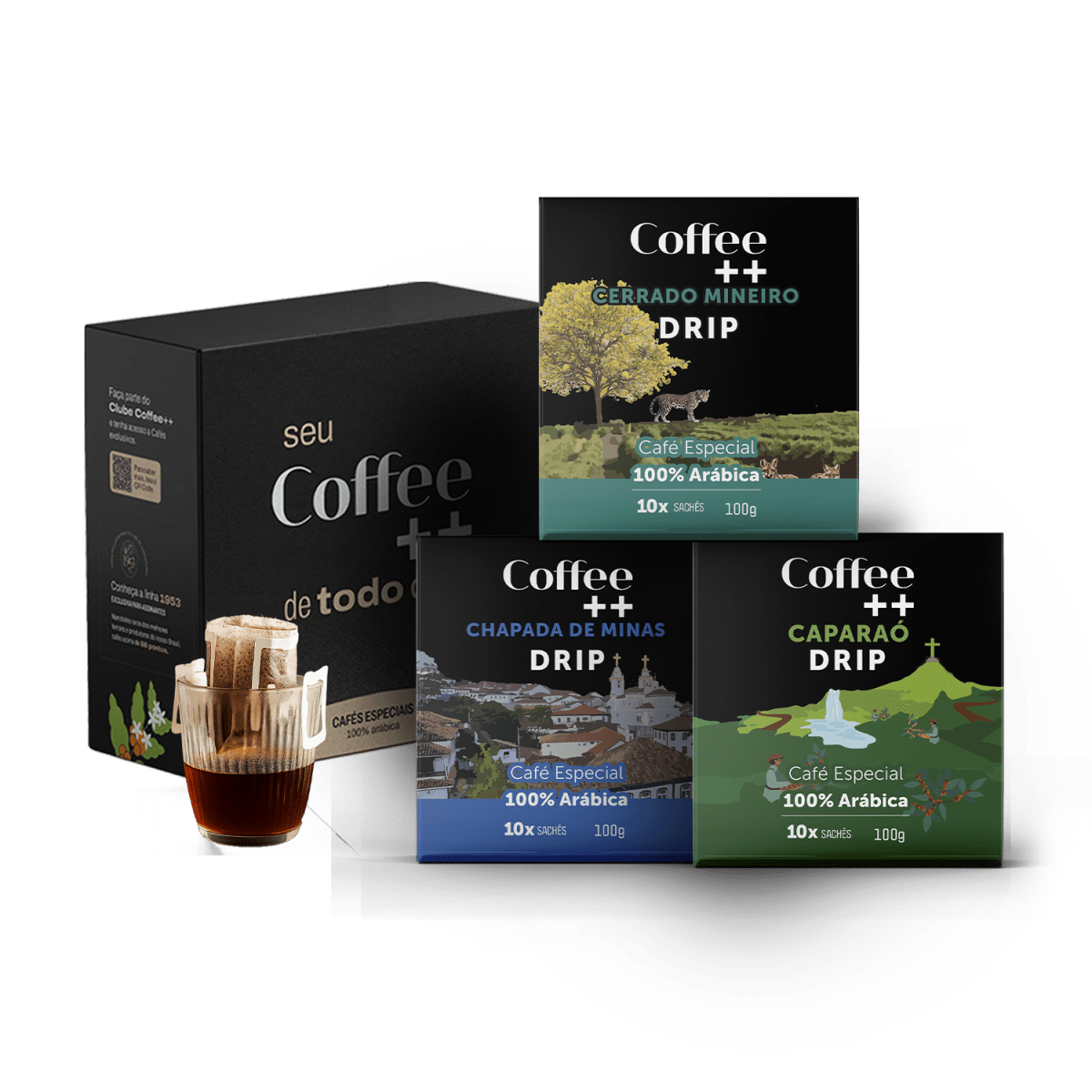 Kit Cerrado Mineiro, Chapada de Minas e Caparaó | Drip Coffee - 30 Sachês - Coffee Mais