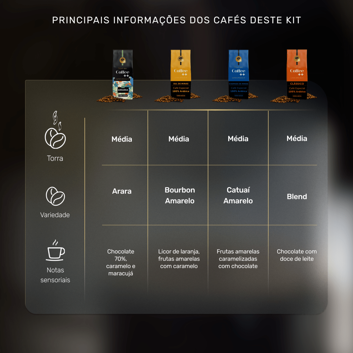 Kit Clássico Arara Chapada e Sul de Minas | Grãos - 4 Pacotes - Coffee Mais