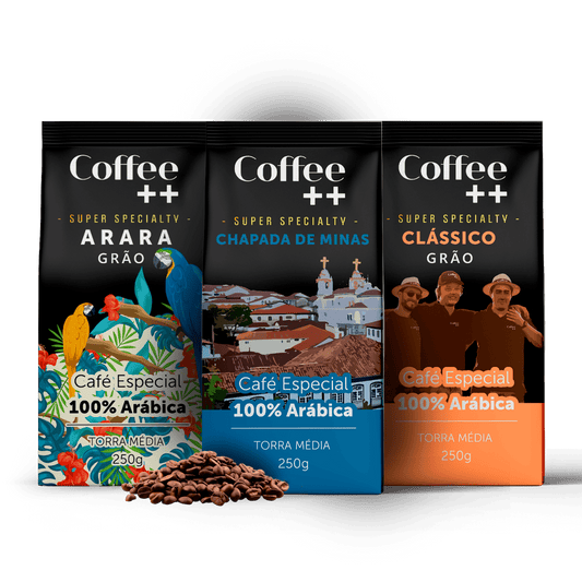 Kit Clássico Arara e Chapada de Minas | Grãos - 3 Pacotes - Coffee Mais