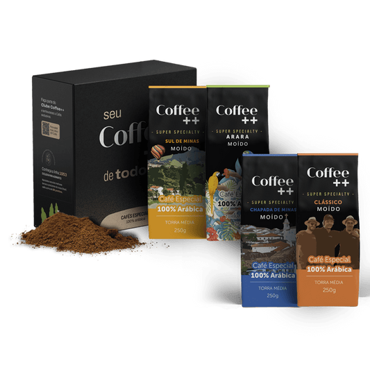 Kit Clássico Arara Sul de Minas e Chapada de Minas | Moído - 4 Pacotes - Coffee Mais