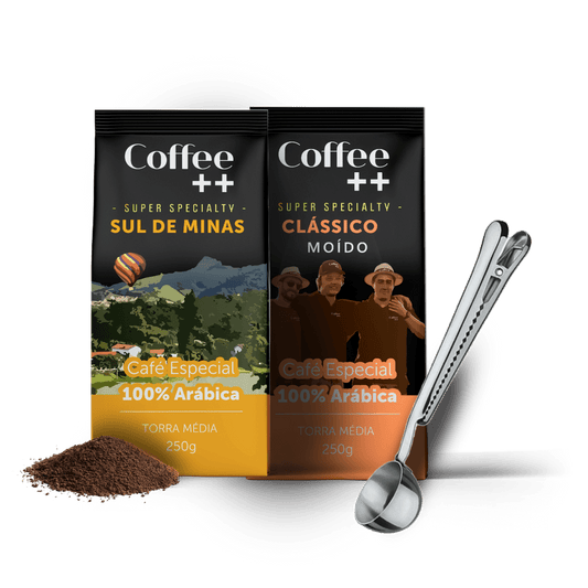 Kit Clássico e Sul de Minas com Dosador | Moído - 2 Pacotes - Coffee Mais