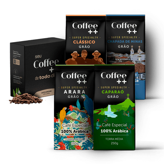 kit de Café Especial Caparaó Chapada de Minas Clássico e Arara | Grãos - 4 Pacotes - Coffee Mais