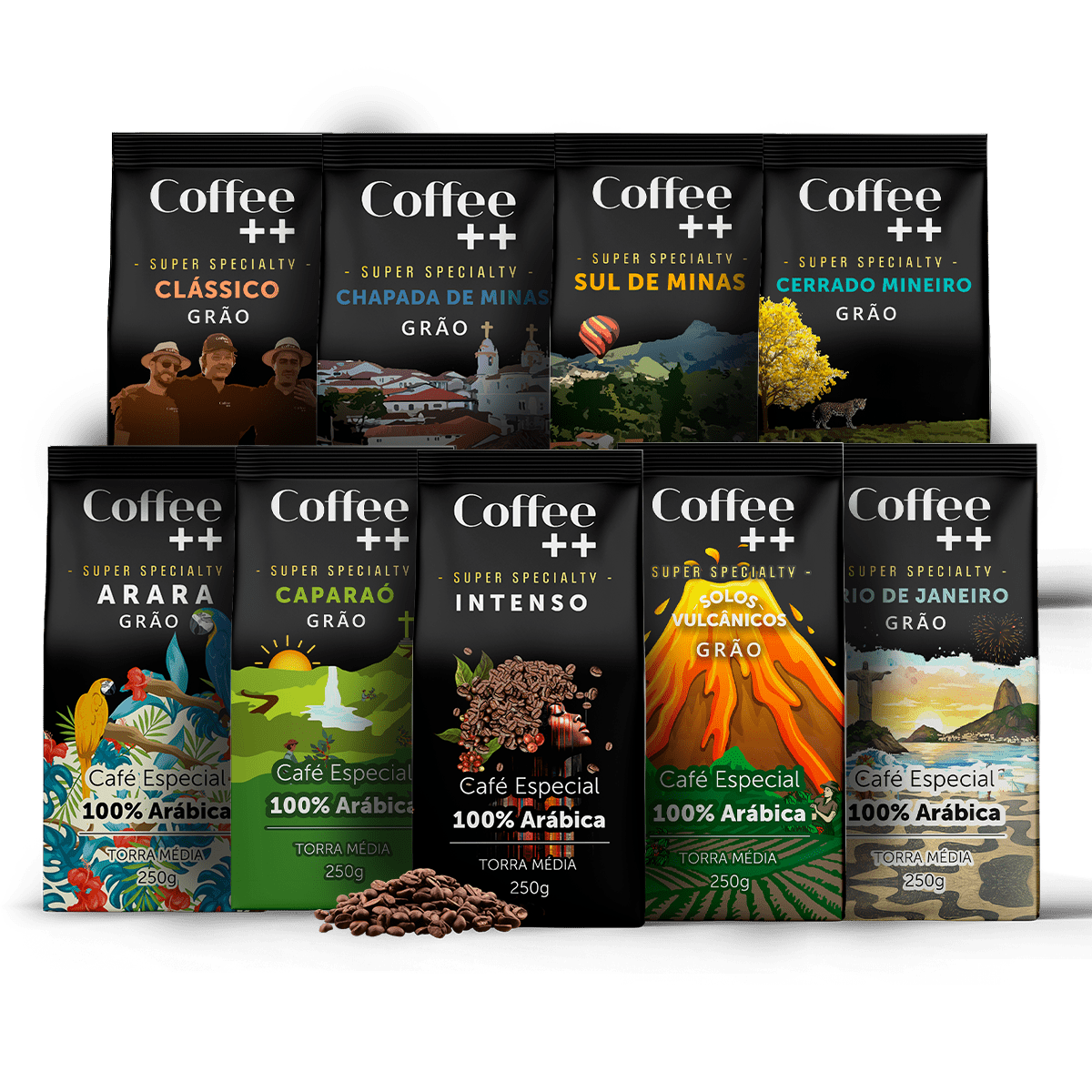 Kit Experiência Completa com Rio de Janeiro | Grãos - 9 Pacotes - Coffee Mais
