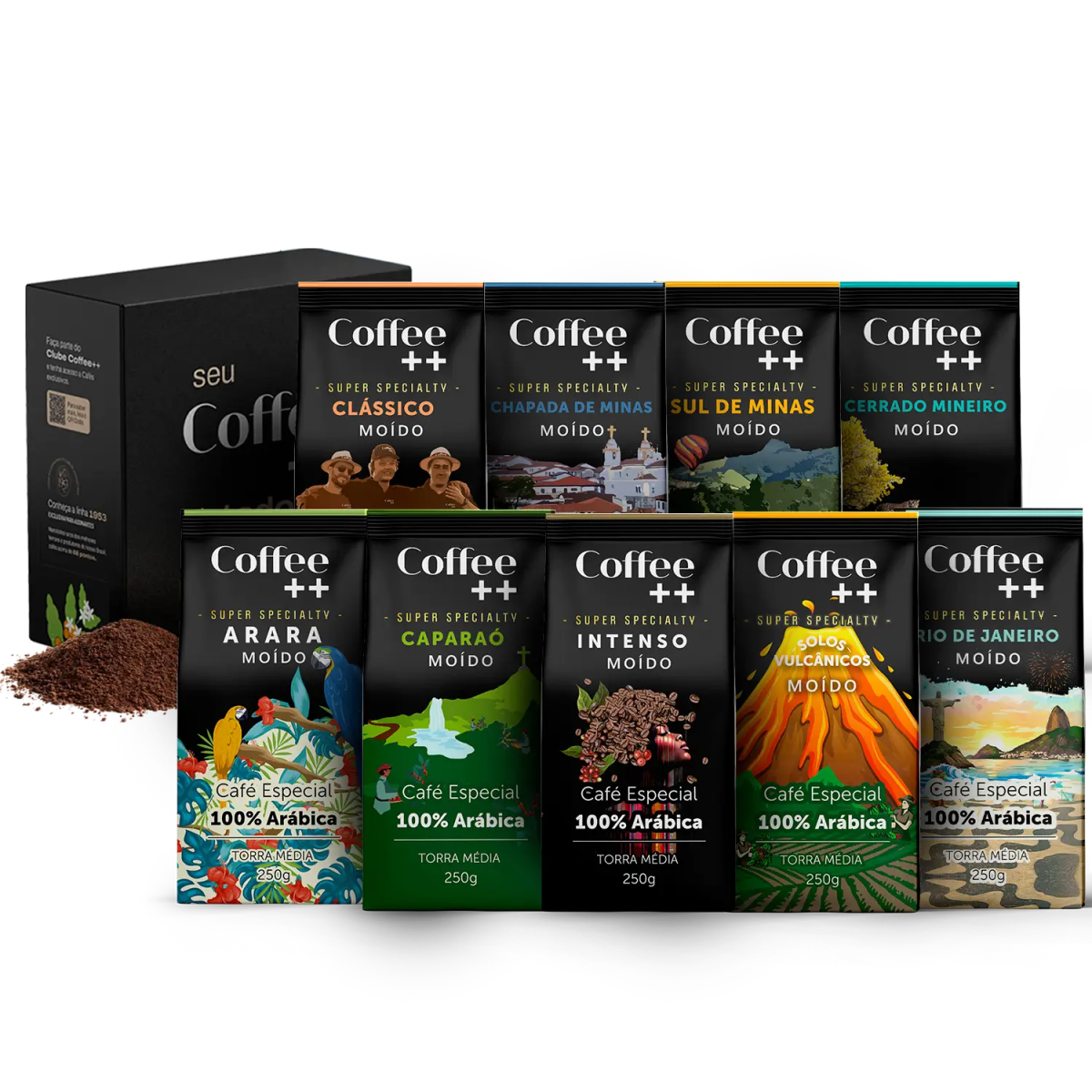 Kit Experiência Completa com Rio de Janeiro | Moído - 9 Pacotes - Coffee Mais