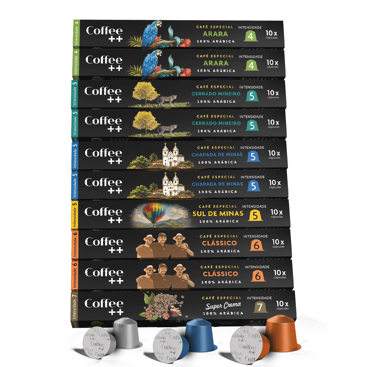 Kit Família Arara e Super Crema | Cápsulas - 100 Unidades - Coffee Mais