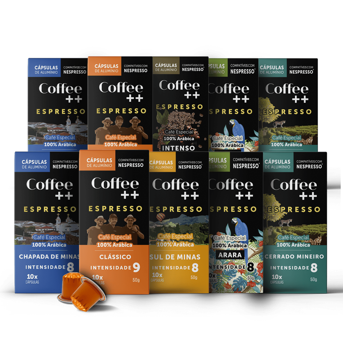 Kit Família Arara e Super Crema | Cápsulas - 100 Unidades - Coffee Mais