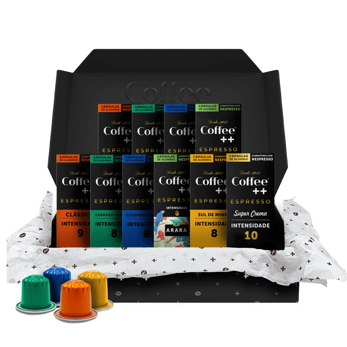 Kit Família Arara e Super Crema | Cápsulas - 100 Unidades - Coffee Mais