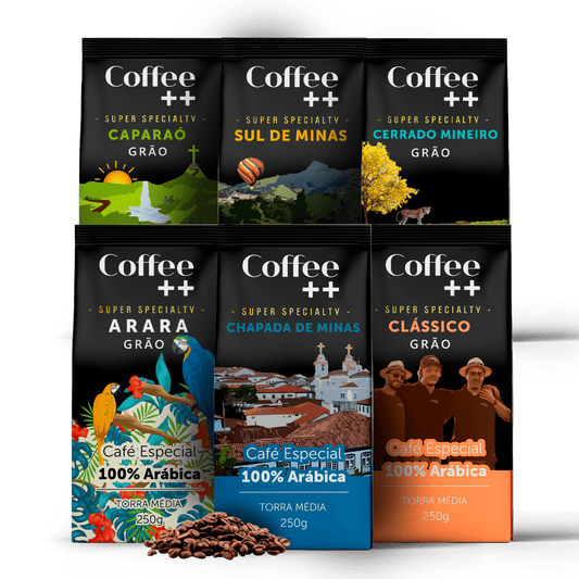 Kit Família com Caparaó | Grãos - 6 Pacotes - Coffee Mais