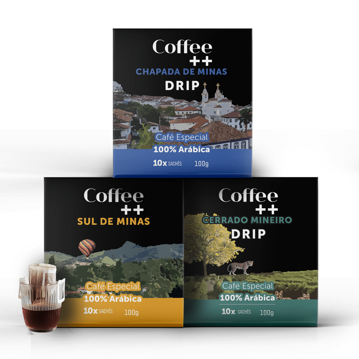 Kit Fazendas Drip Coffee - 30 Sachês - Coffee Mais