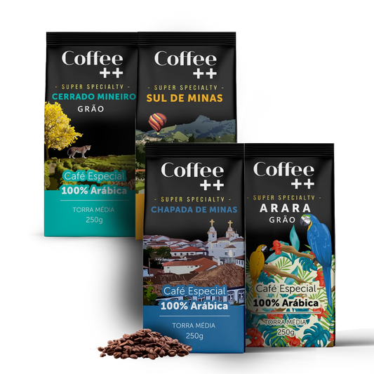 Kit Fazendas e Arara | Grãos - 4 Pacotes - Coffee Mais