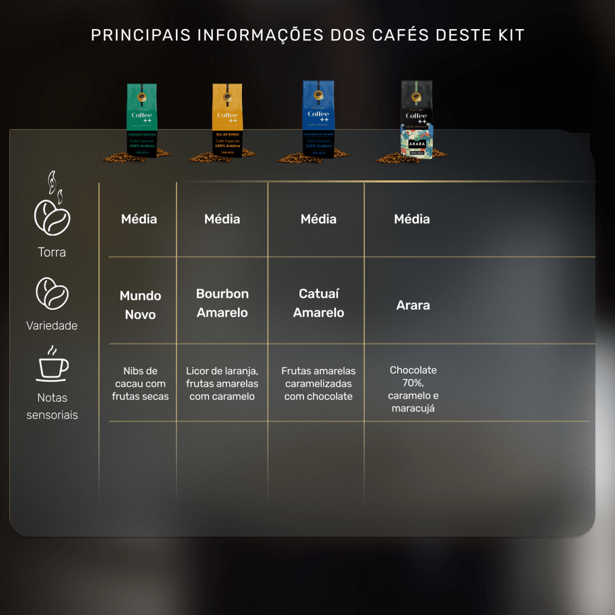 Kit Fazendas e Arara | Grãos - 4 Pacotes - Coffee Mais