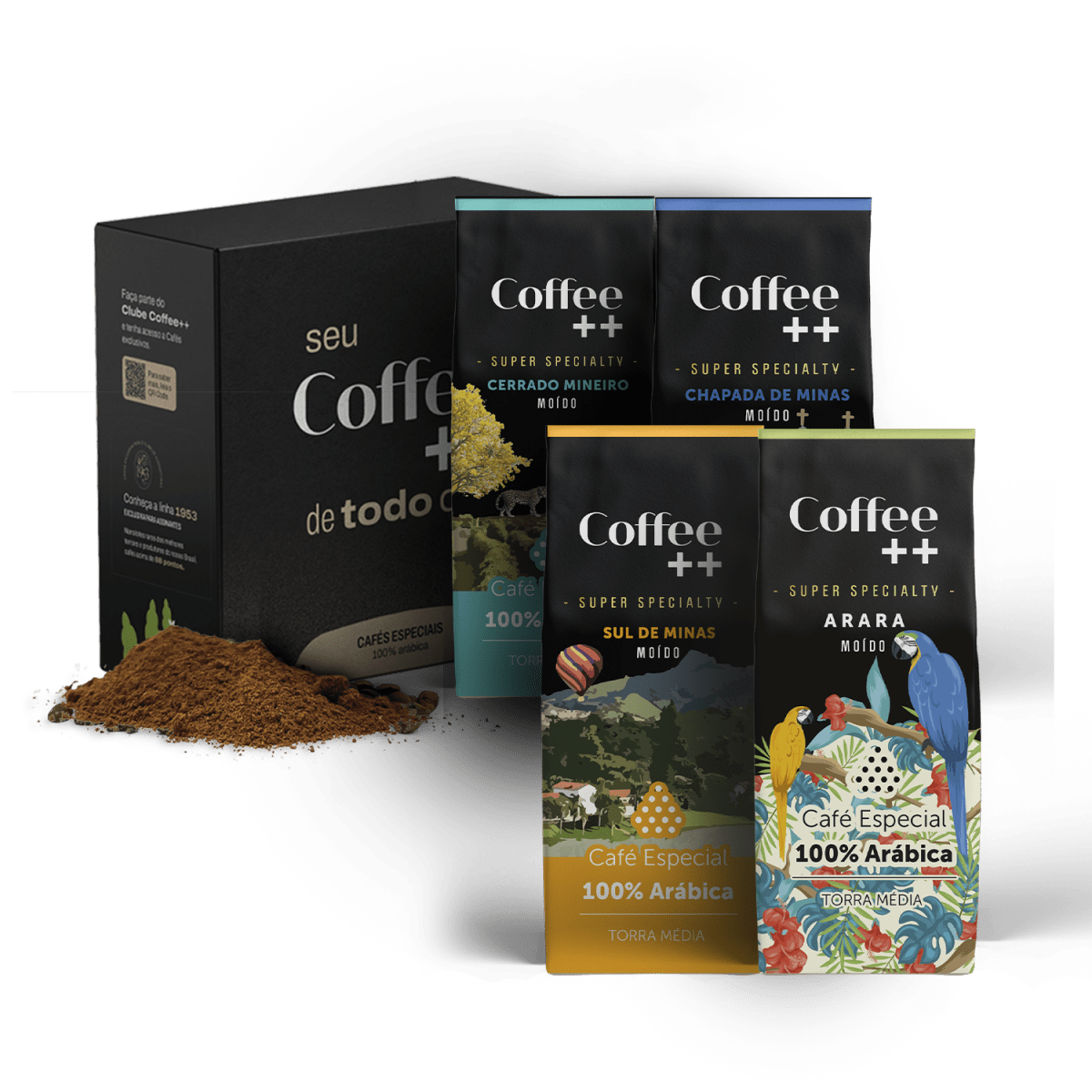 Kit Fazendas e Arara | Moído - 4 Pacotes - Coffee Mais