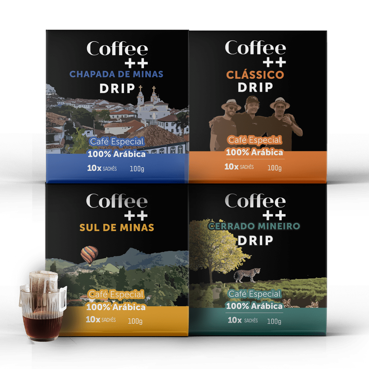 Kit Fazendas e Clássico | Drip Coffee - 40 Sachês - Coffee Mais