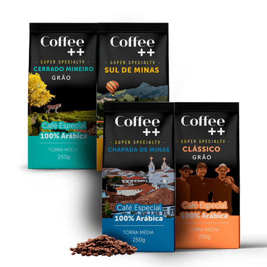 Kit Fazendas e Clássico | Grãos - 4 Pacotes - Coffee Mais