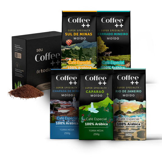 Kit Minas Gerais e Rio de Janeiro | Moído - 5 Pacotes - Coffee Mais