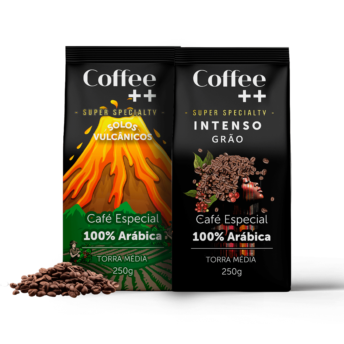 Kit Solos Vulcânicos e Intenso | Grãos- 2 Pacotes - Coffee Mais